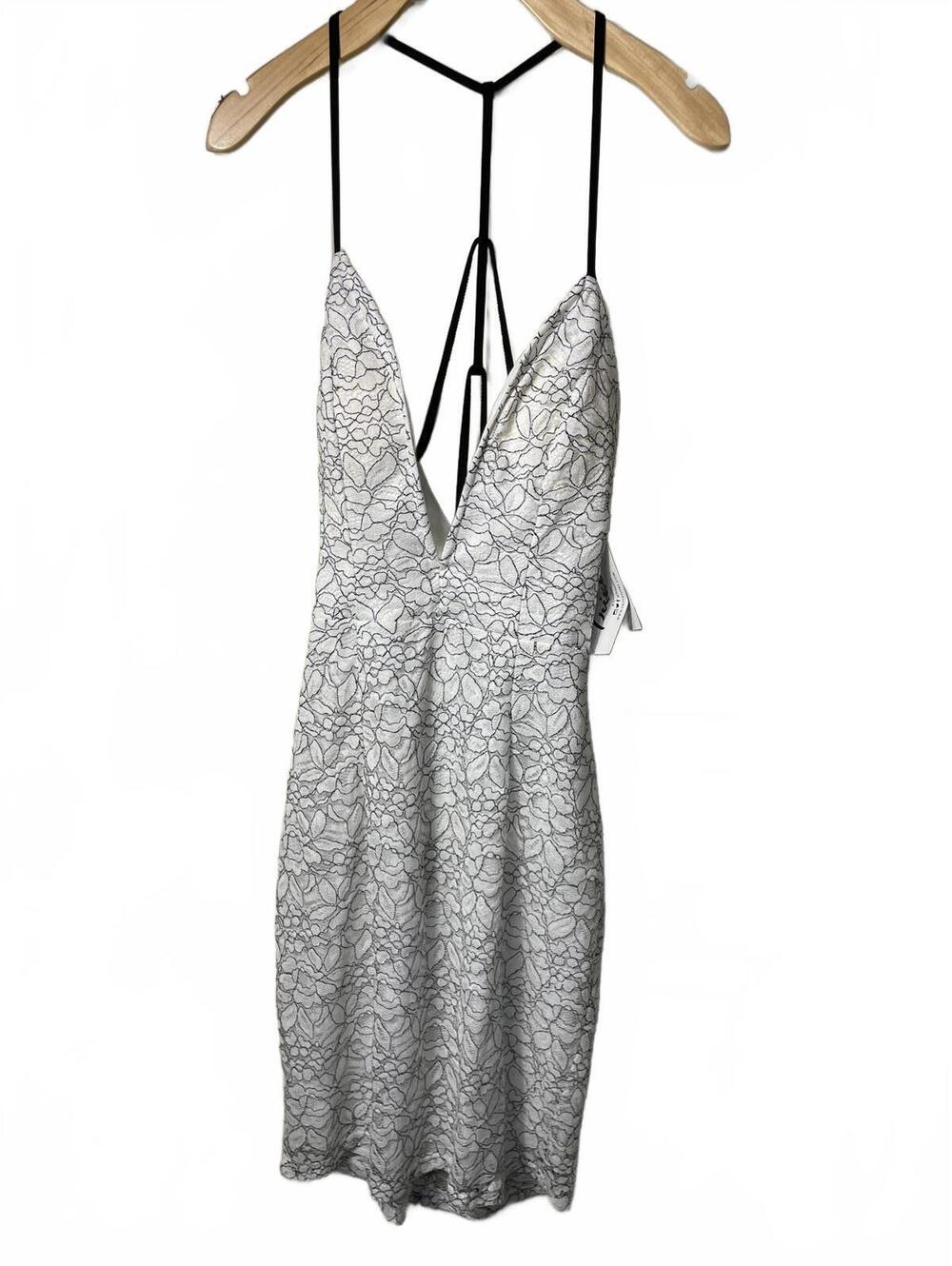 Trixxi Lace Mini Dress Women's Small White Halter Whimsigoth - Picture 7 of 7